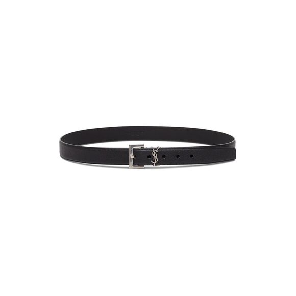 Saint Laurent Men Black Leather Belt With Logo Man Saint Laurent